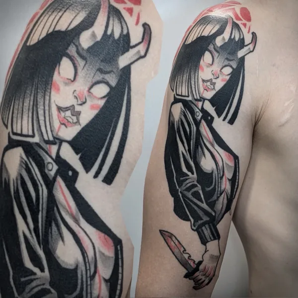 Tatouage illustratif réalisé par Ego, à Toulouse