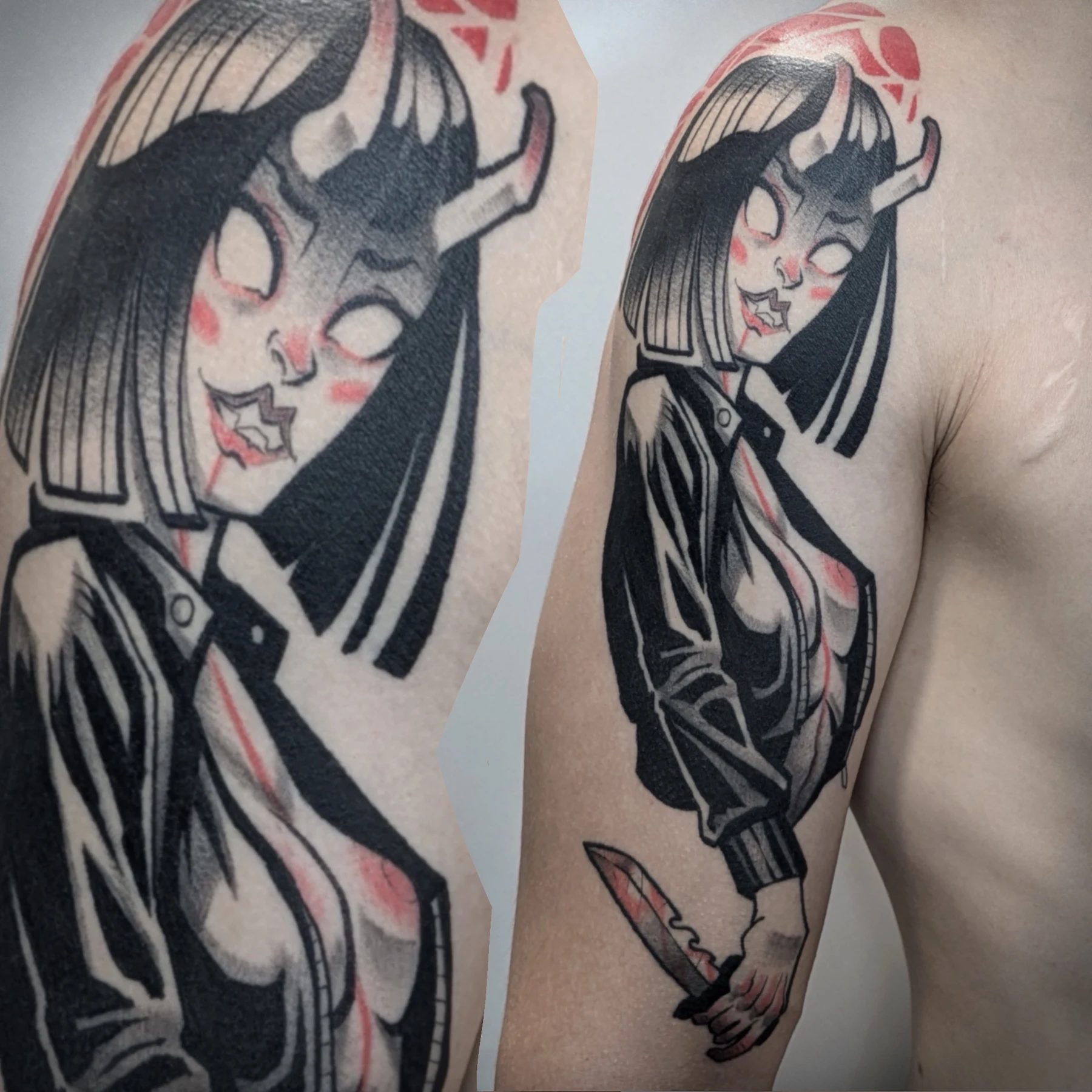 Tatouage illustratif réalisé par Ego, à Toulouse