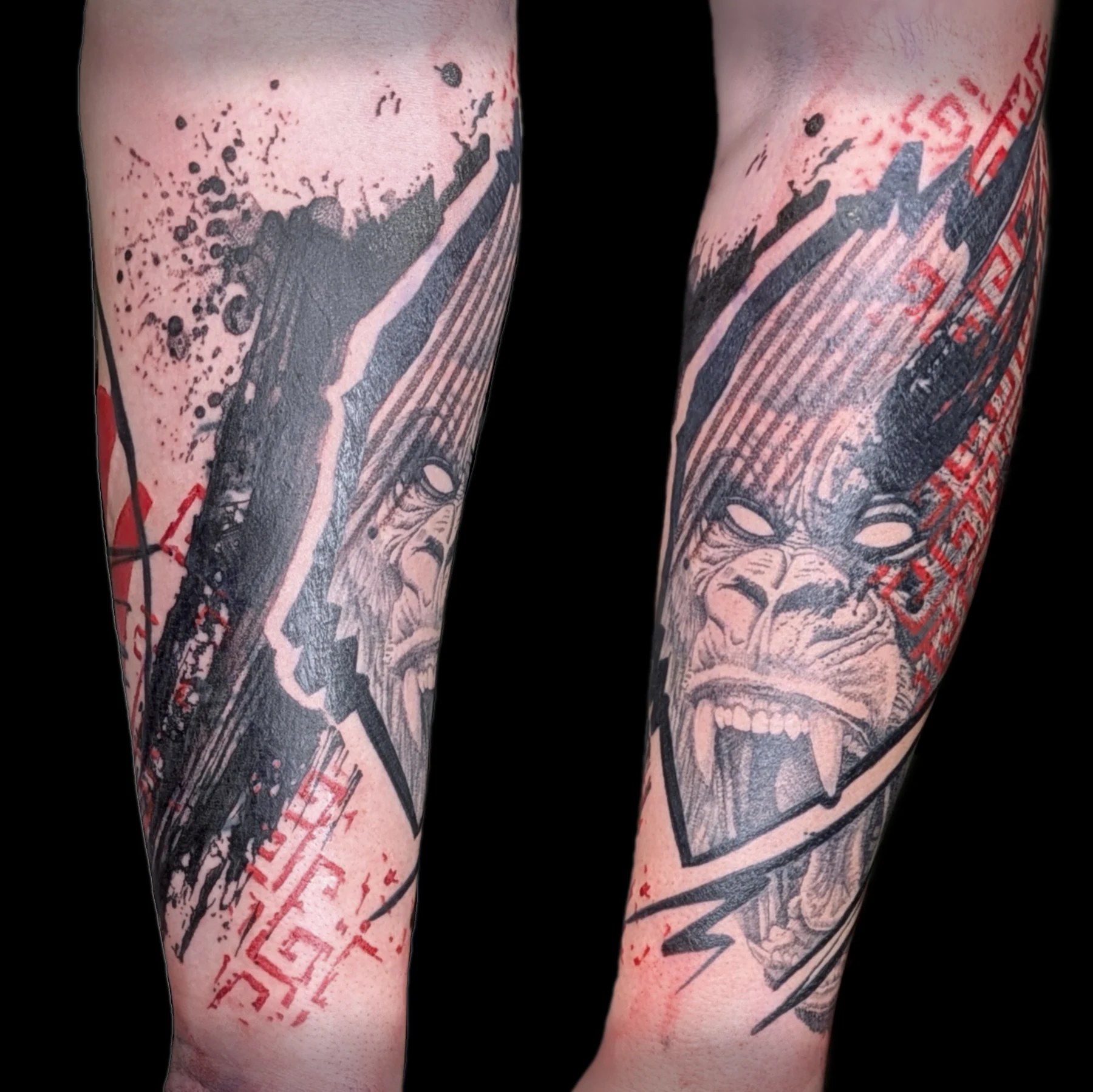 Tatouage illustratif réalisé par Ego, à Toulouse