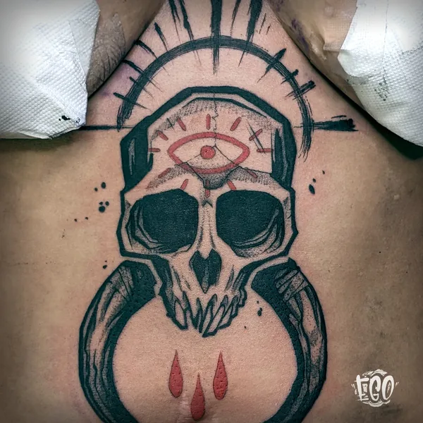 Tatouage illustratif réalisé par Ego, à Toulouse