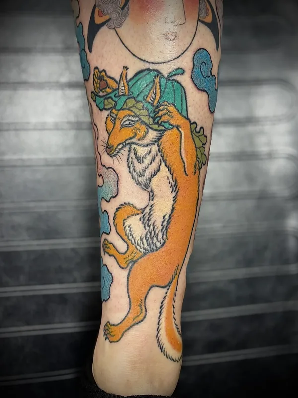 Tatouage gravure, illustratif et trad revisité réalisé par Julien L’Apostat, à Toulouse
