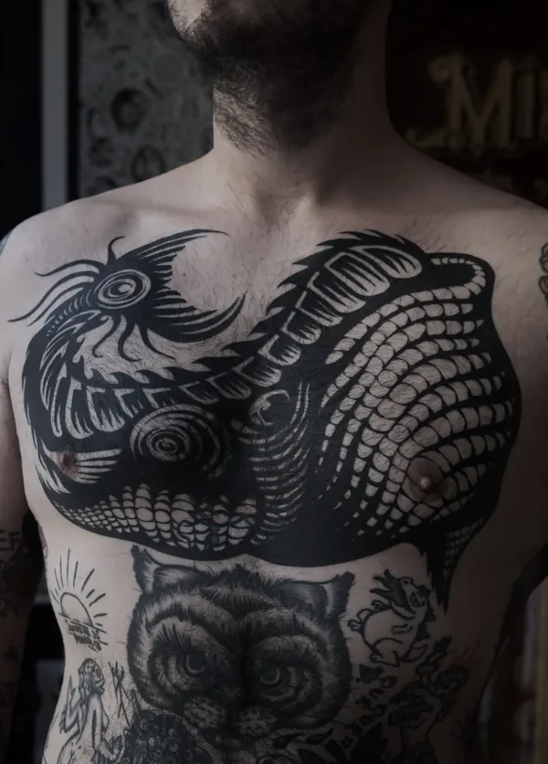 Tatouage blackwork réalisé par Loren De Fer, à Toulouse