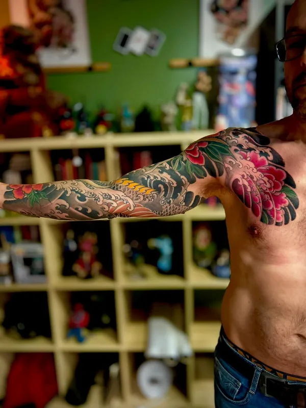 Tatouage japonais réaliste réalisé par Piero, à Toulouse