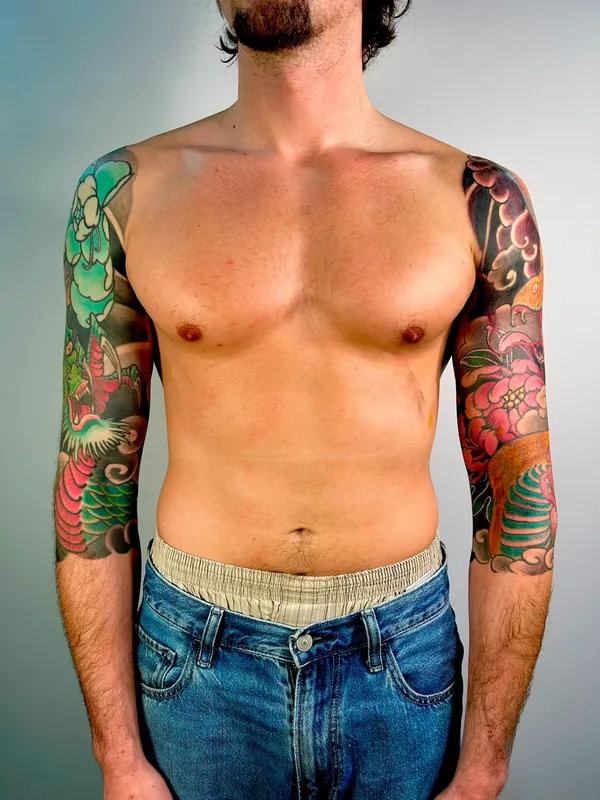 Tatouage japonais réaliste réalisé par Piero, à Toulouse