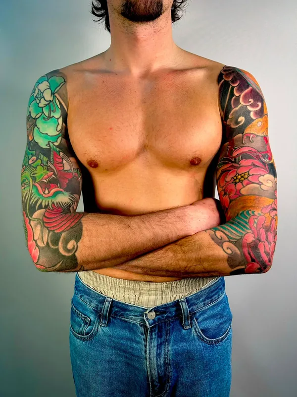 Tatouage japonais réaliste réalisé par Piero, à Toulouse