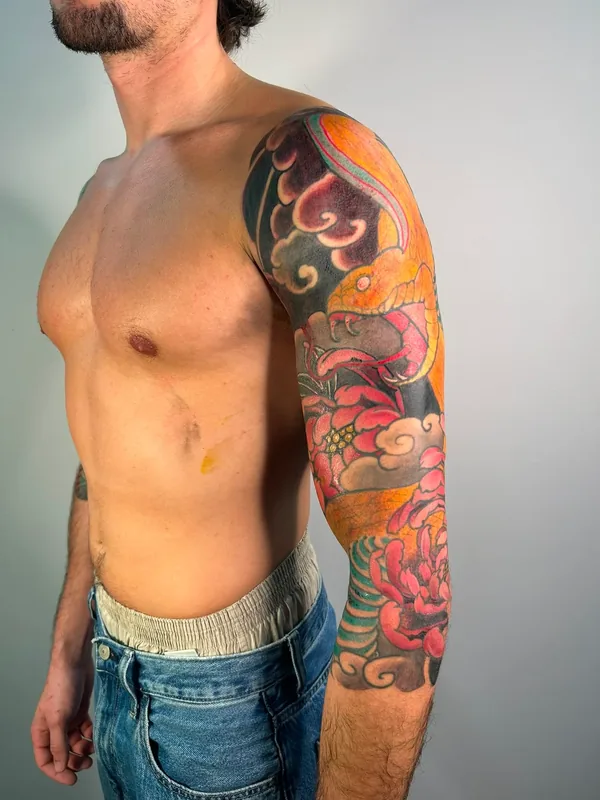 Tatouage japonais réaliste réalisé par Piero, à Toulouse
