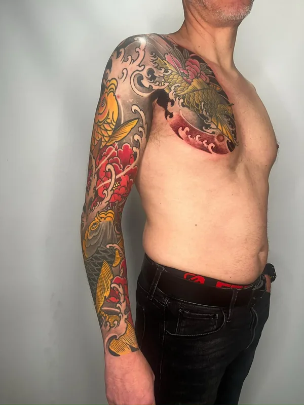 Tatouage japonais réaliste réalisé par Piero, à Toulouse