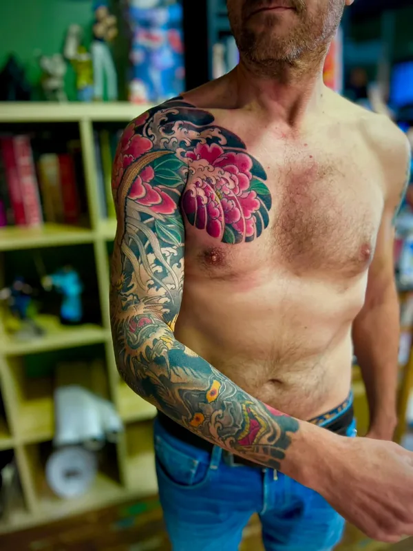 Tatouage japonais réaliste réalisé par Piero, à Toulouse