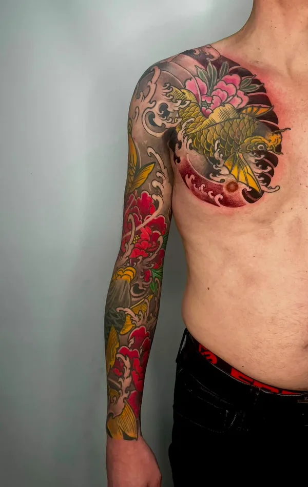 Tatouage japonais réaliste réalisé par Piero, à Toulouse