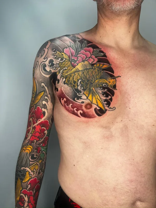 Tatouage japonais réaliste réalisé par Piero, à Toulouse