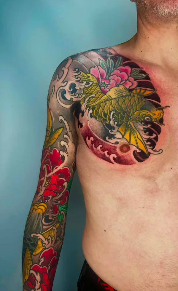 Tatouage japonais réaliste réalisé par Piero, à Toulouse