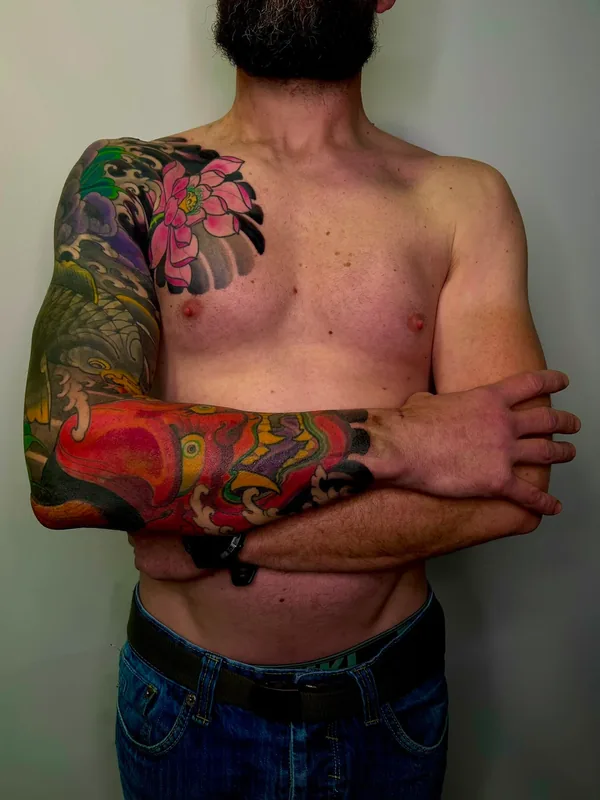 Tatouage japonais réaliste réalisé par Piero, à Toulouse