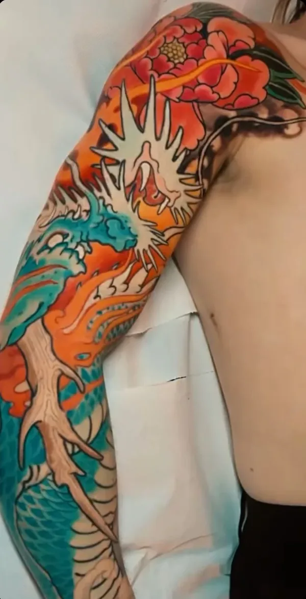 Tatouage japonais réaliste réalisé par Piero, à Toulouse
