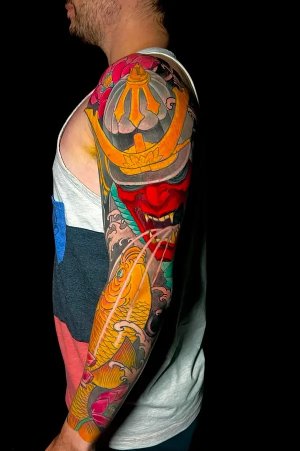 Tatouage japonais réaliste réalisé par Piero, à Toulouse