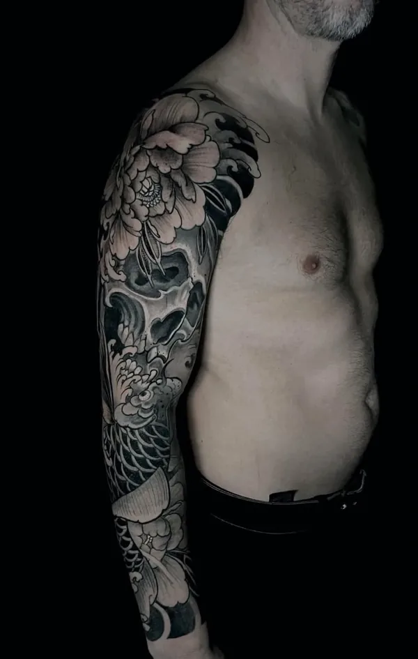 Tatouage japonais réaliste réalisé par Piero, à Toulouse