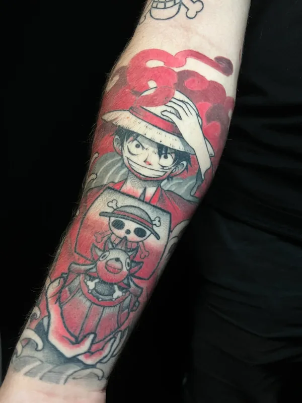 Tatouage manga réalisé par Sato, à Toulouse