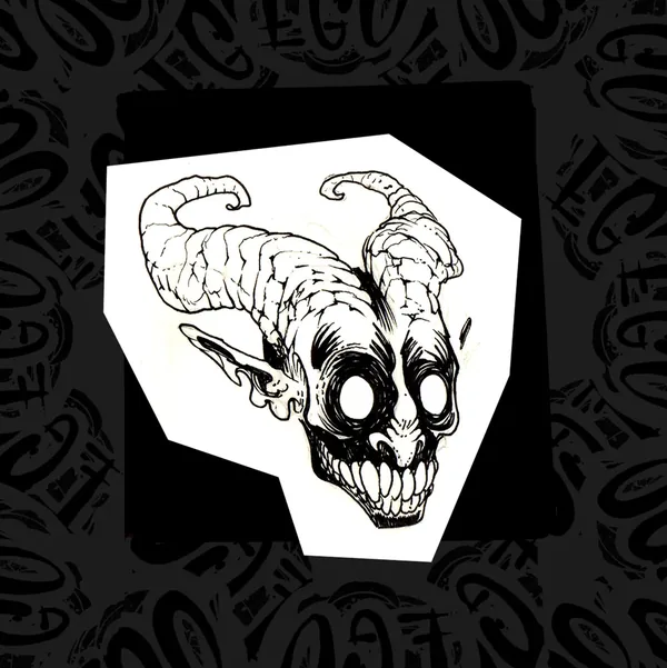 Flash de tatouage — démon cornu par Ego