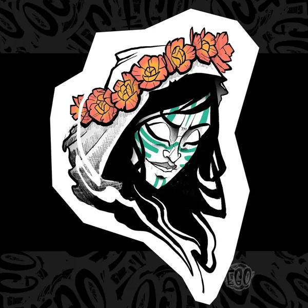 Flash de tatouage — femme au voile par Ego