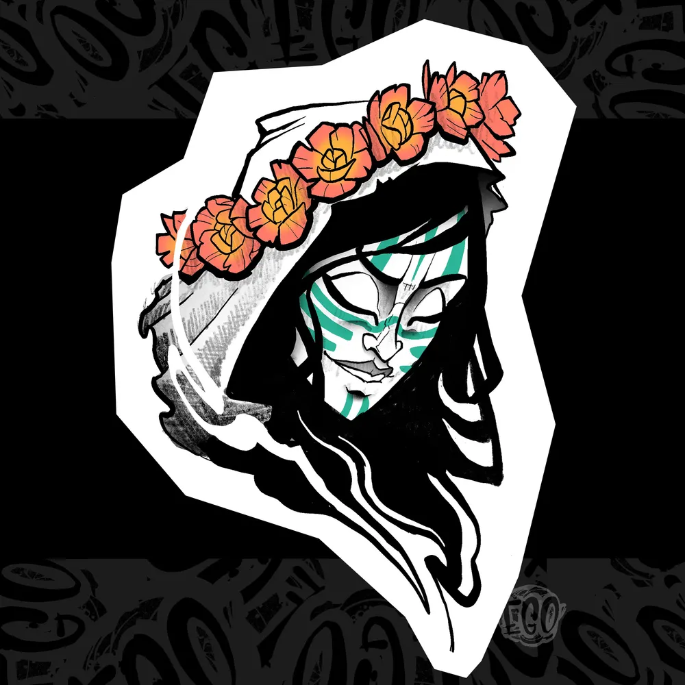 Flash de tatouage — femme au voile par Ego
