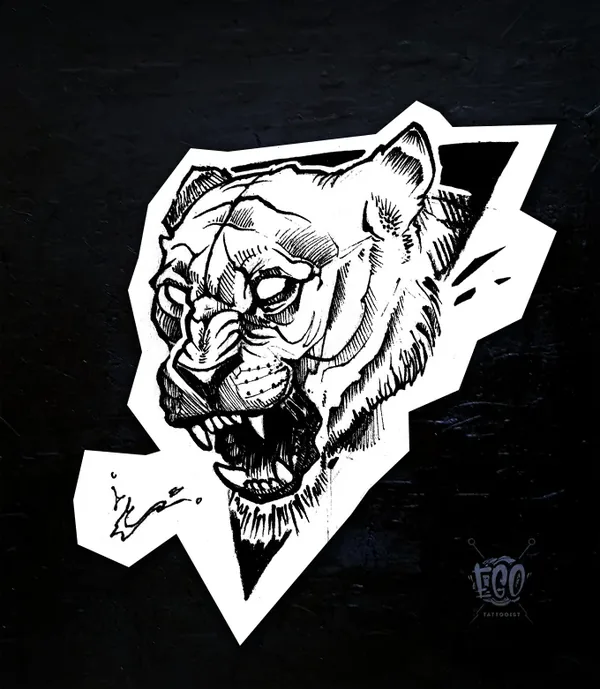 Flash de tatouage — lionne par Ego
